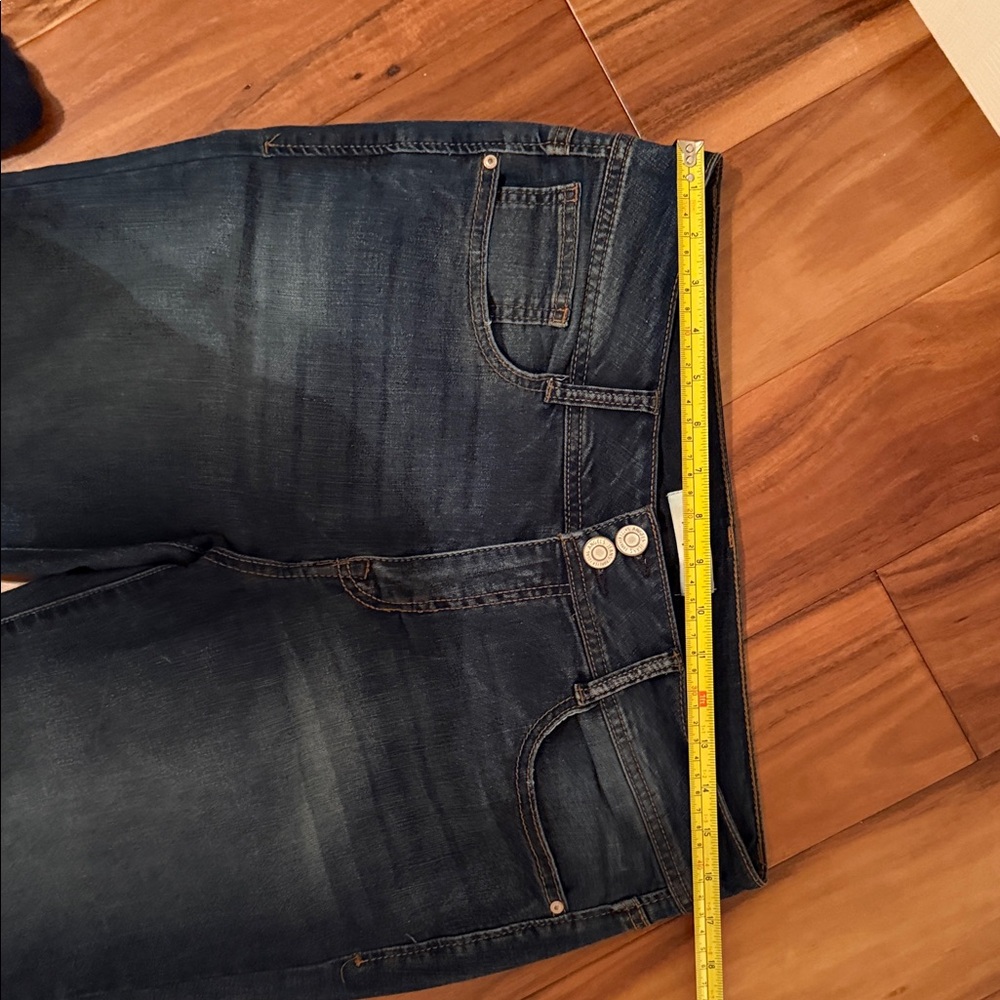 Dark Blue Straight Leg Women's Jeans - Picture 5 of 7